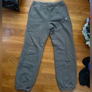 olive green champion reverse weave sweatpants